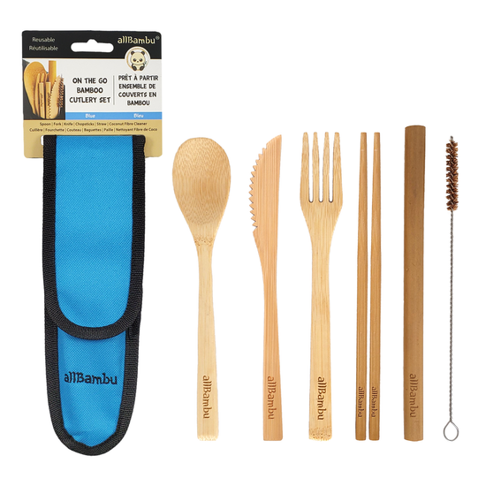 Bamboo Cutlery Set w/ Carabiner