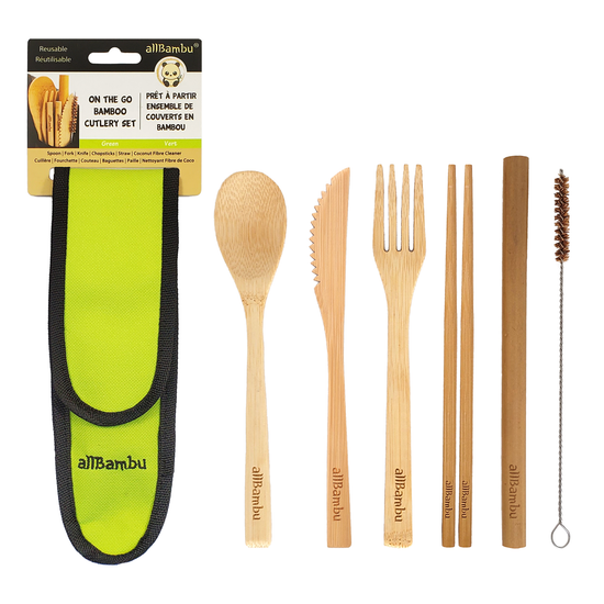 Bamboo Cutlery Set w/ Carabiner