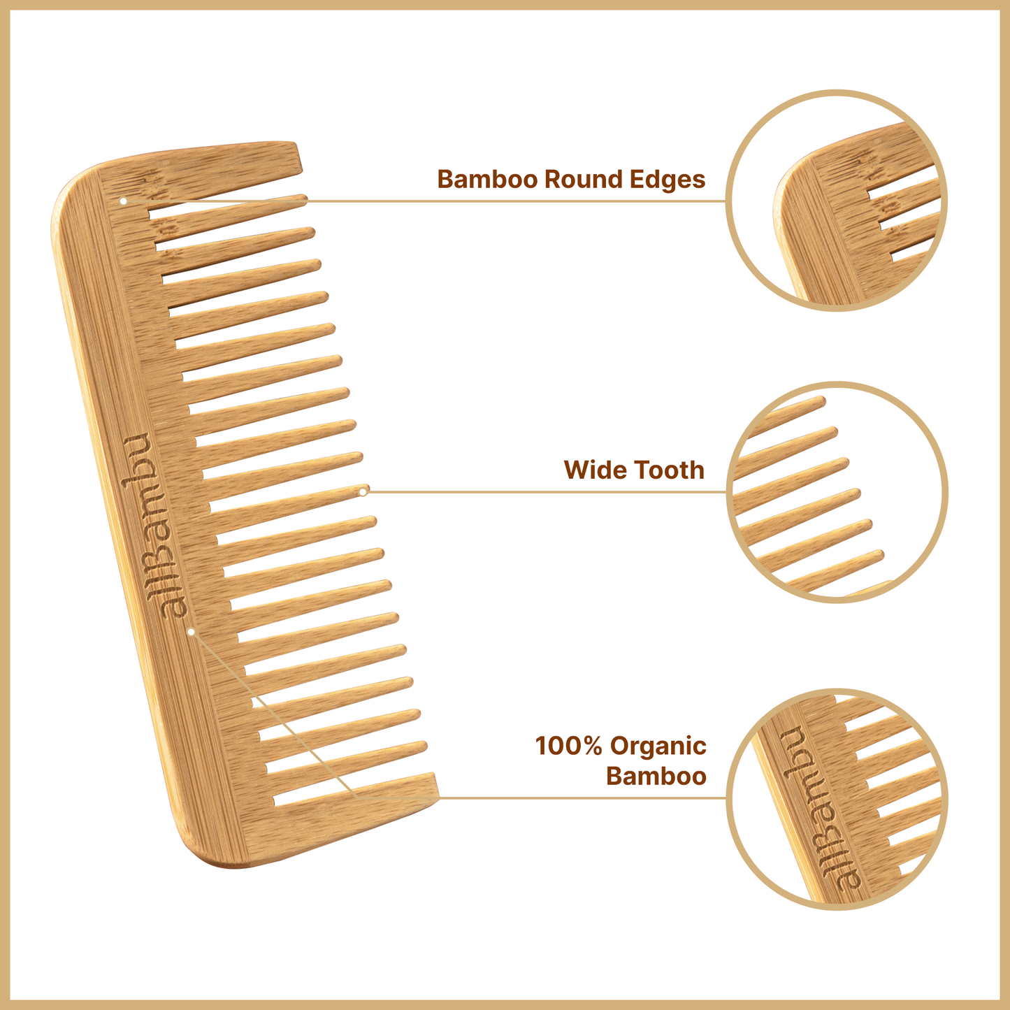 Bamboo Wide Tooth Comb