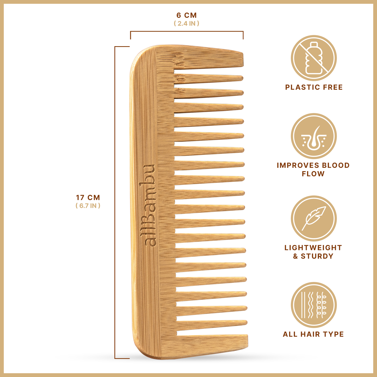 Bamboo Wide Tooth Comb