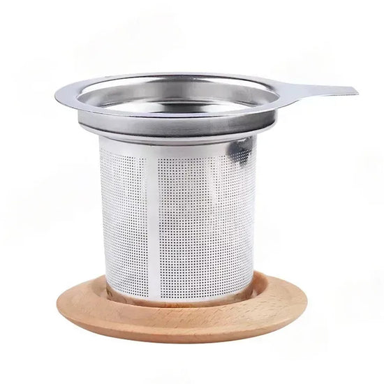 Bamboo Lid Tea Strainer